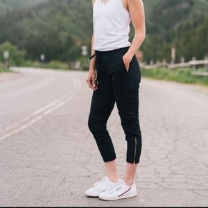 Zyia Active Black Peak Zipper Joggers